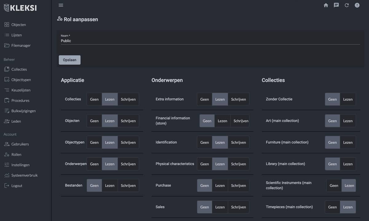 KLEKSI schaalbaar collectieregistratiesysteem