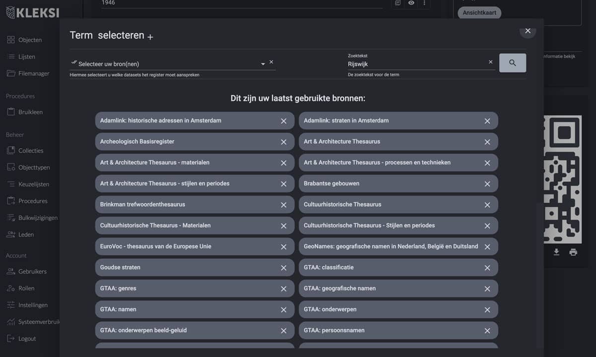 KLEKSI - NDE-compatible collection registration system