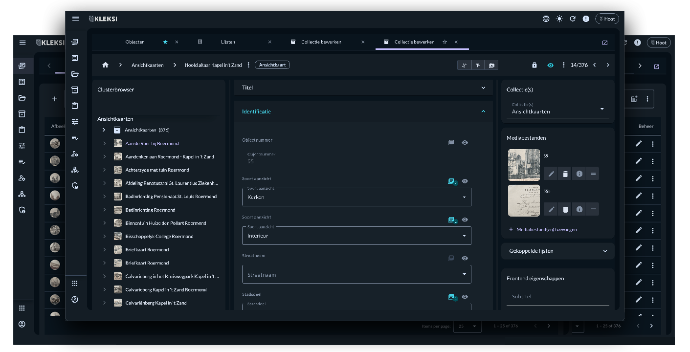 KLEKSI Dashboard object beschrijving